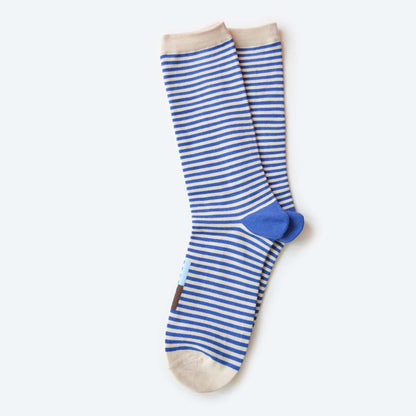 Cole Thin Stripe Crew Socks — Pacific