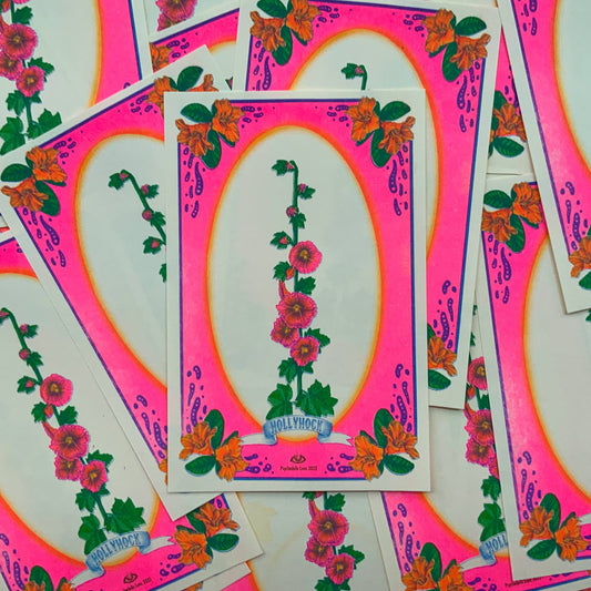 Small Hollyhock Riso Print