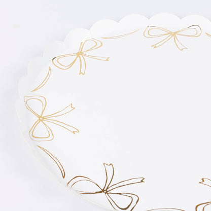 Gold Bow Dinner Plates
