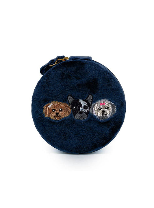 Puppy Pals Velvet Jewelry Zip Case