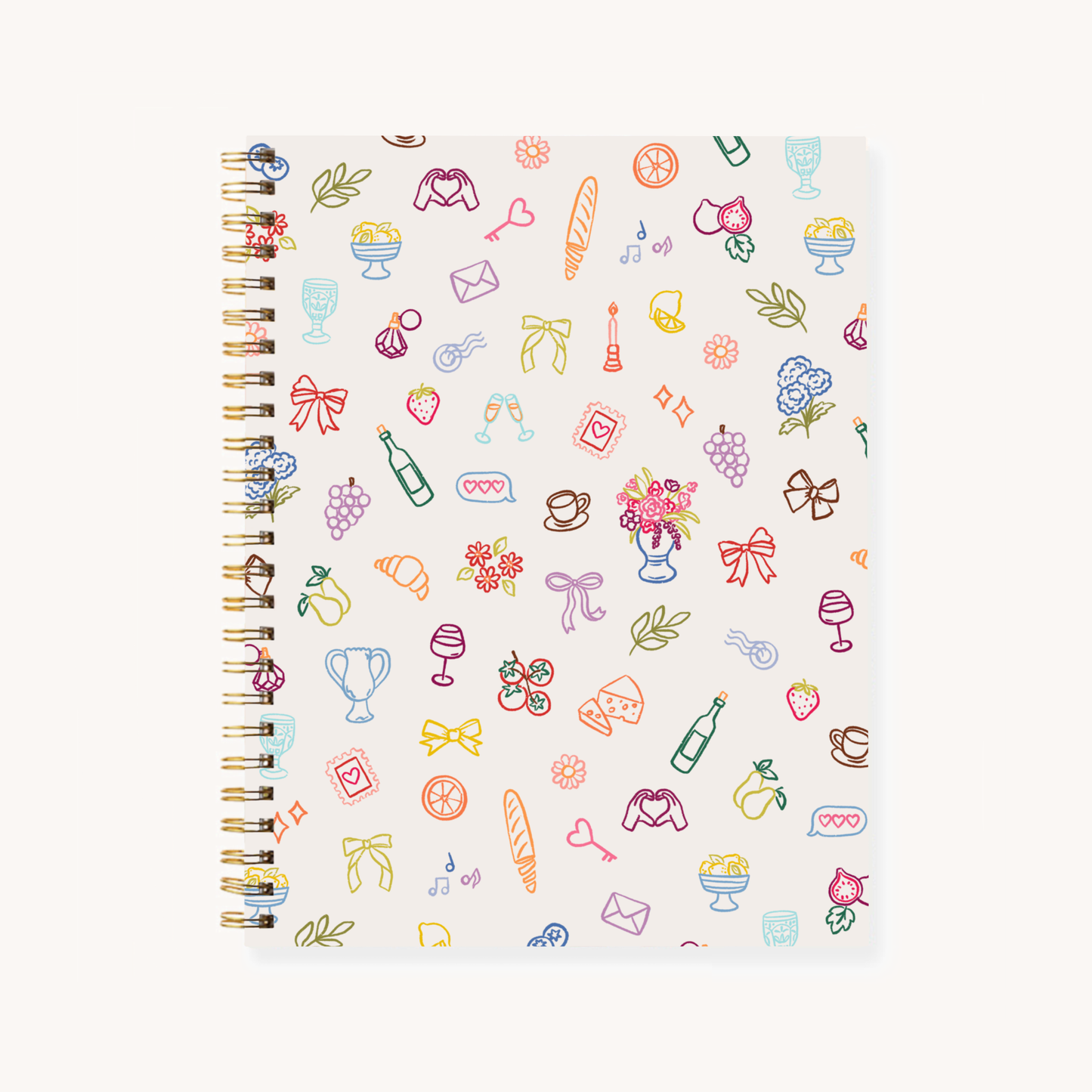 Floral 7x9 Hardcover Spiral Notebook