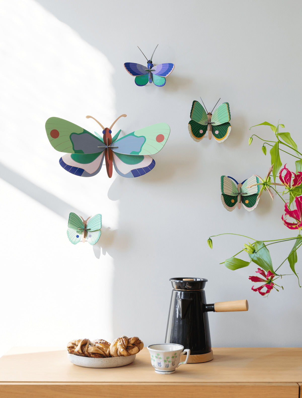 3D Wall Art - Butterflies- Fern Striped Butterflies set of 3