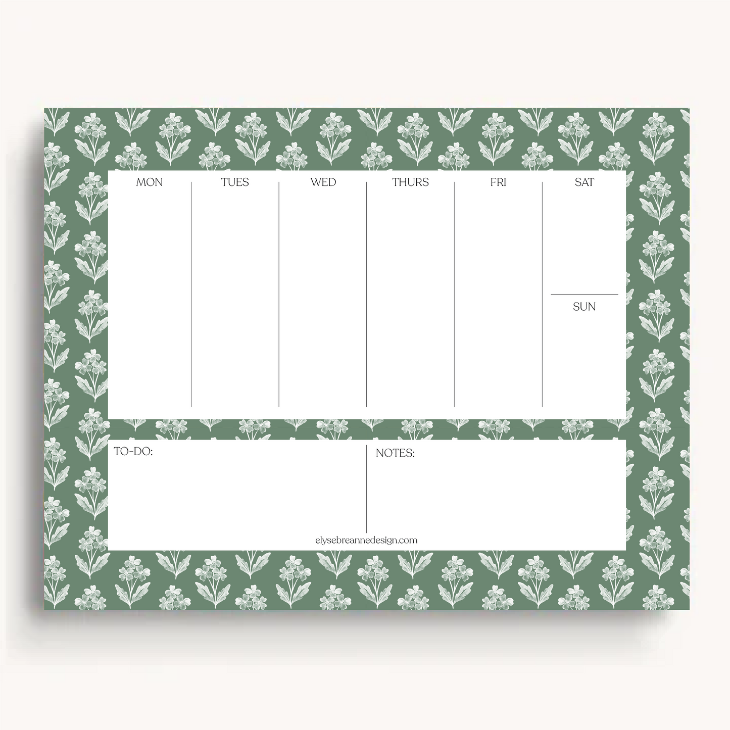 Floral Weekly Planner Notepad