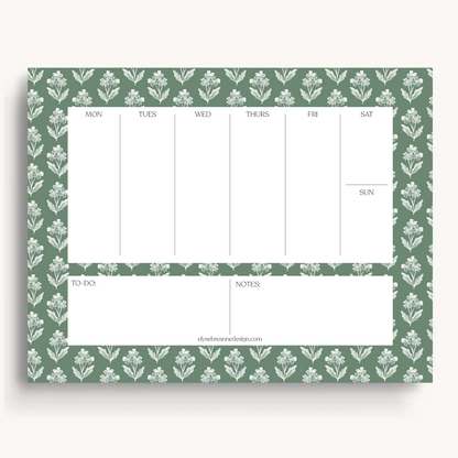Floral Weekly Planner Notepad