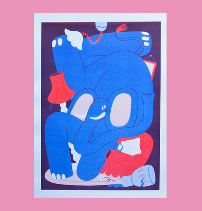 Elephant A3 Risograph Print