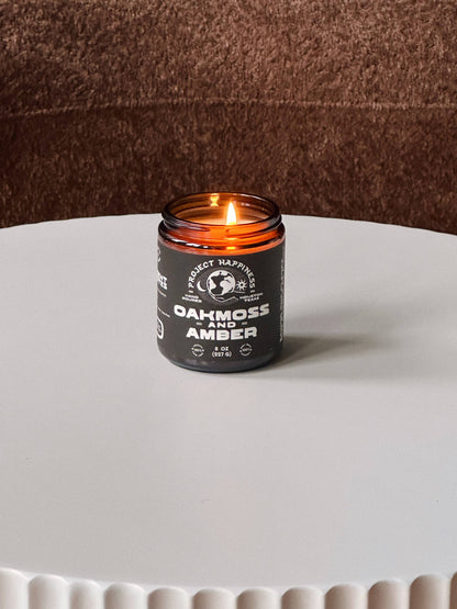 Oakmoss and Amber Soy Candle - 8oz | Valentine's Scent