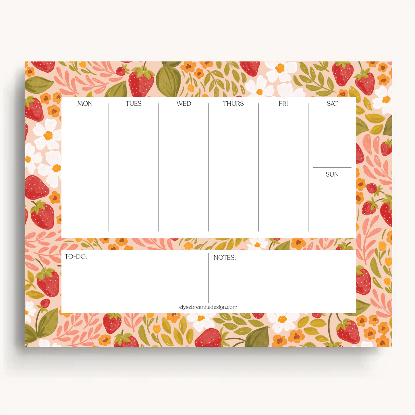 Floral Weekly Planner Notepad
