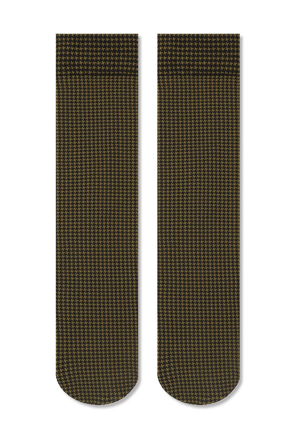 Grandpa Houndstooth Nylon Crew Sock