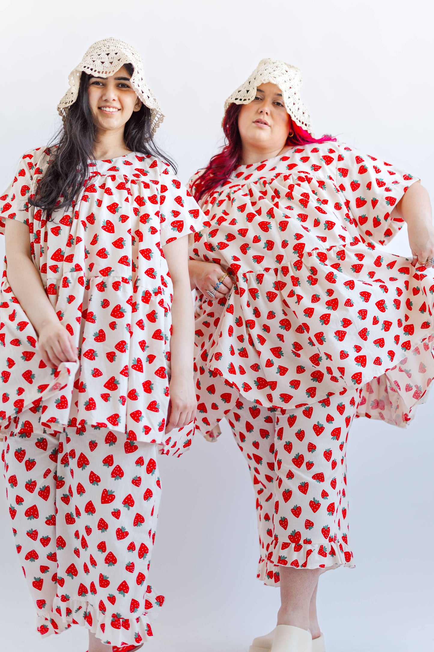 Size Inclusive Plus Size Strawberry Print Tiered Mini Dress
