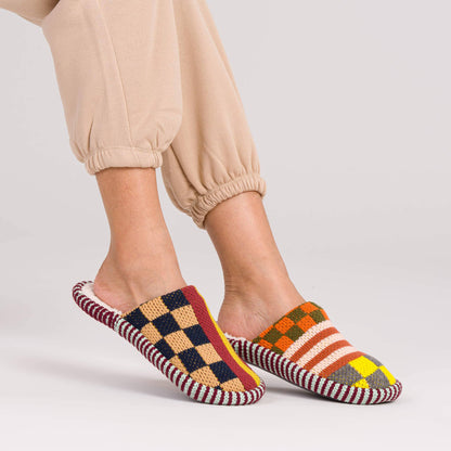 Pattern Patch Slide Slippers
