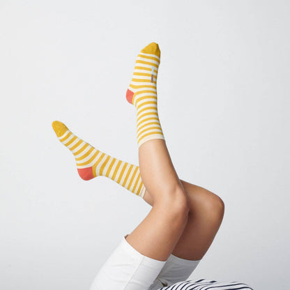 Eureka Regular Stripe Crew Socks — California Gold