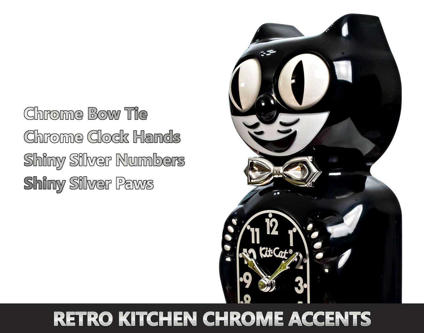 Retro Black Kitchen Edition Kit-Cat Klock