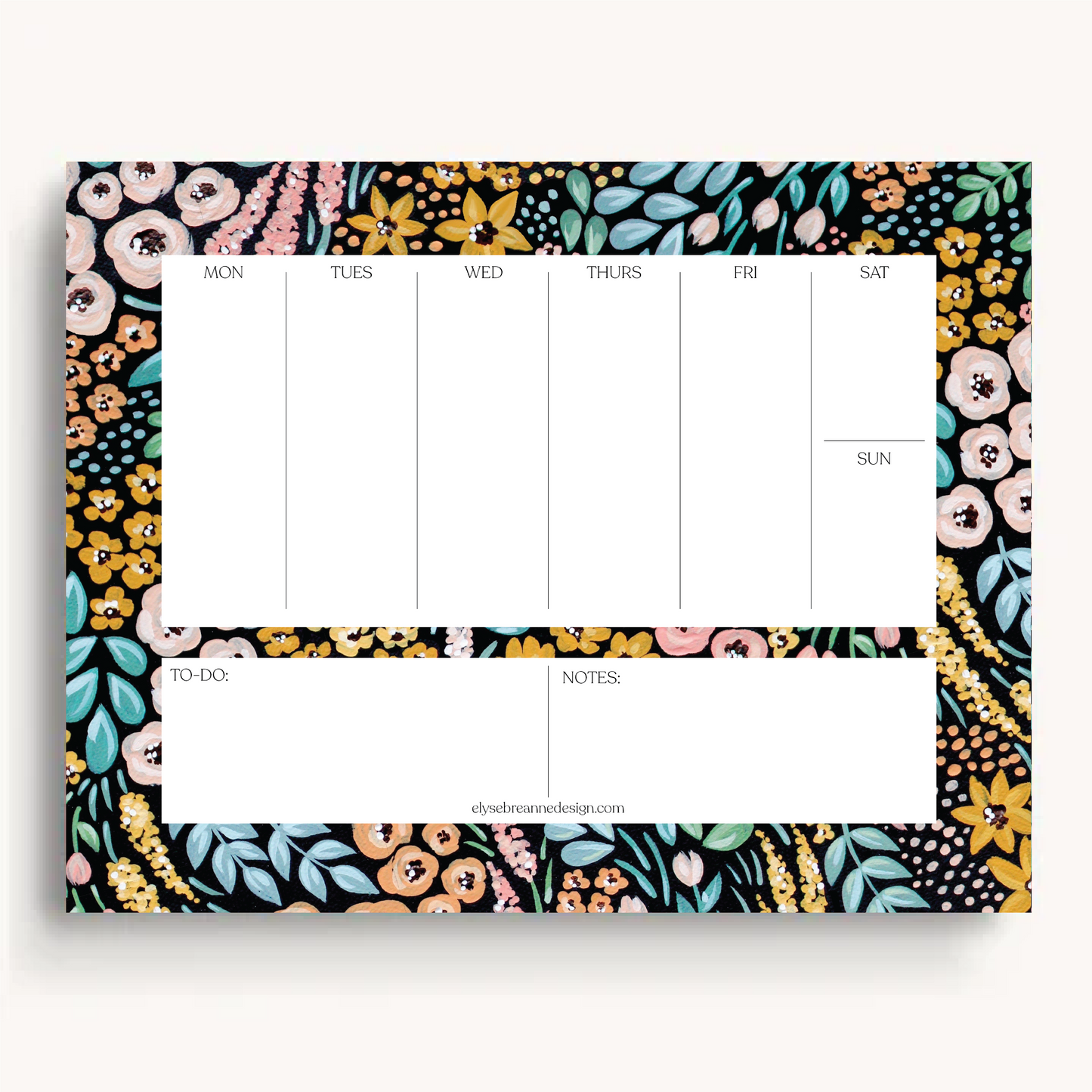 Floral Weekly Planner Notepad