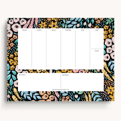 Floral Weekly Planner Notepad
