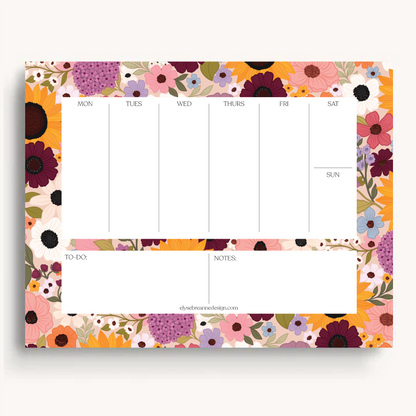 Floral Weekly Planner Notepad