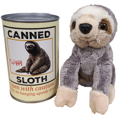 Twiggy the Canned Sloth Stuffed Animal Plush