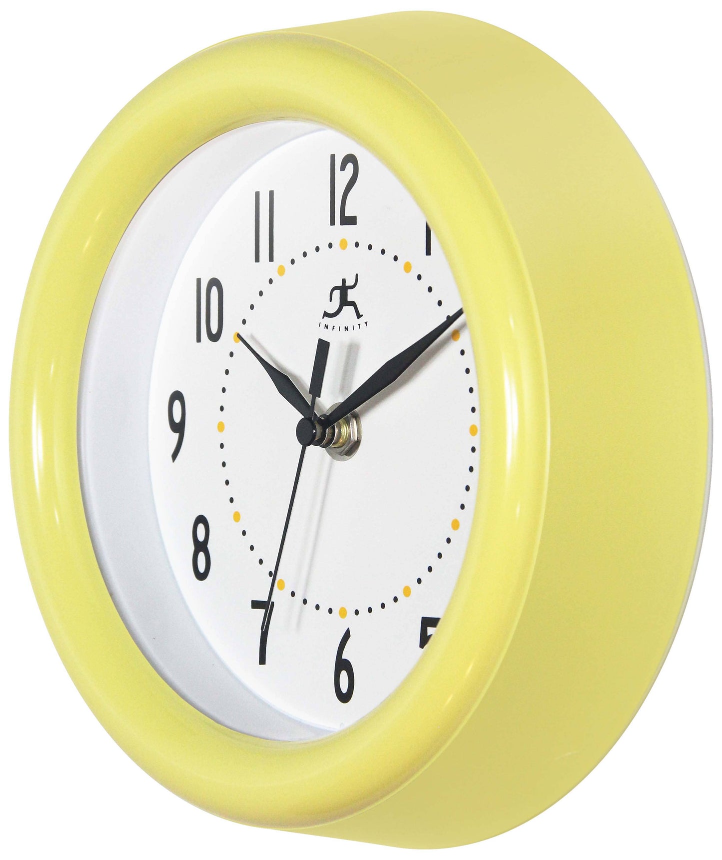 Round Yellow Indoor Wall Clock 8 Inch