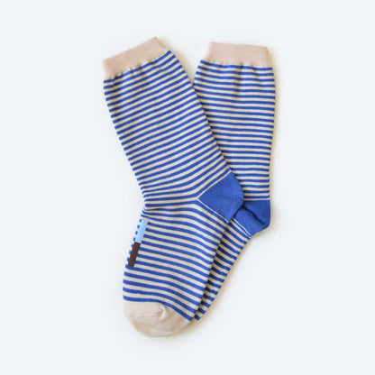 Cole Thin Stripe Crew Socks — Pacific