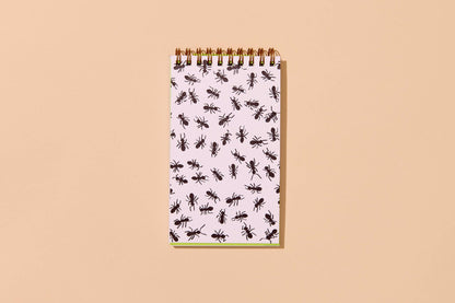 Ants Letterpress Pocket Size Spiral Notebook - Valentines Day Gift Mothers Day