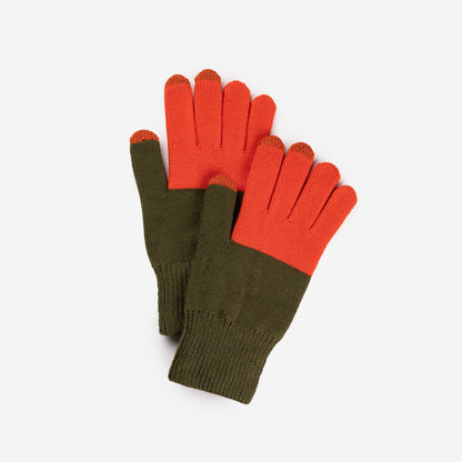 Colorblock Knit Touchscreen Gloves