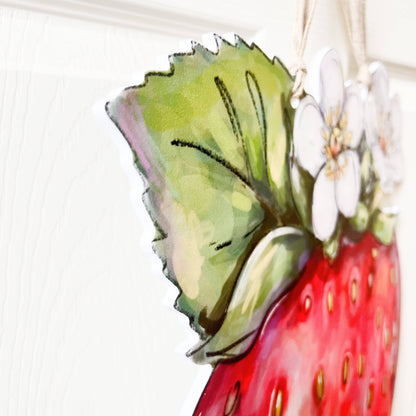 Strawberry Door Hanger Cute Spring Outdoor Fruit Decor