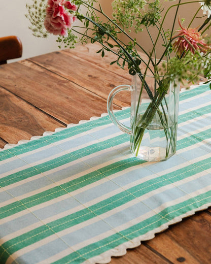 Biscuit Table Runner - Green / Blue