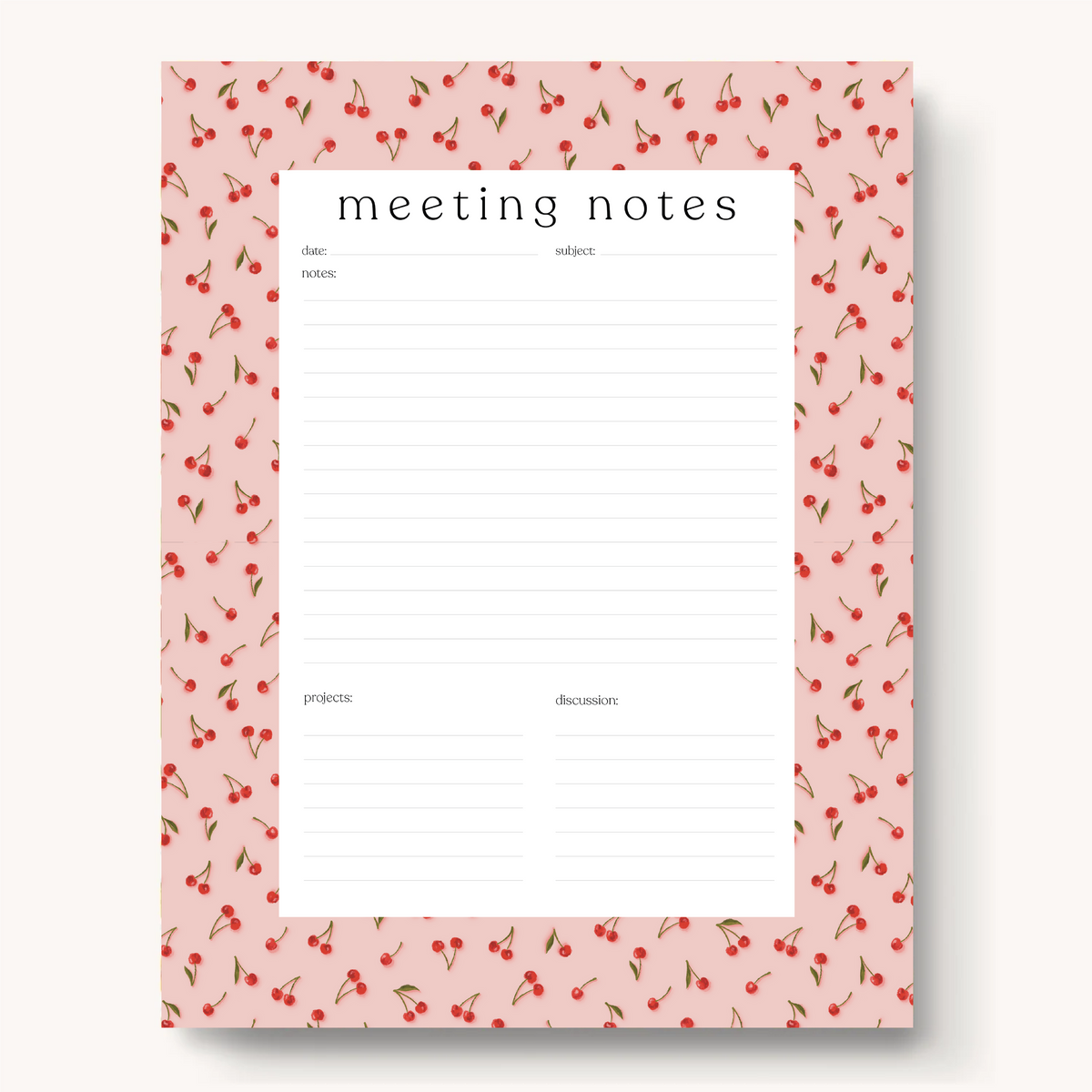 Floral Meeting Notes Notepad