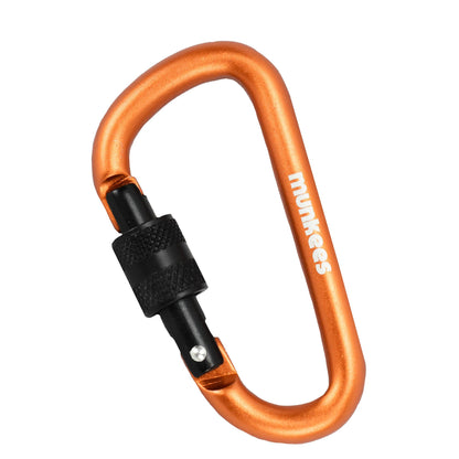 D Shaped Carabiner with Screw Lock