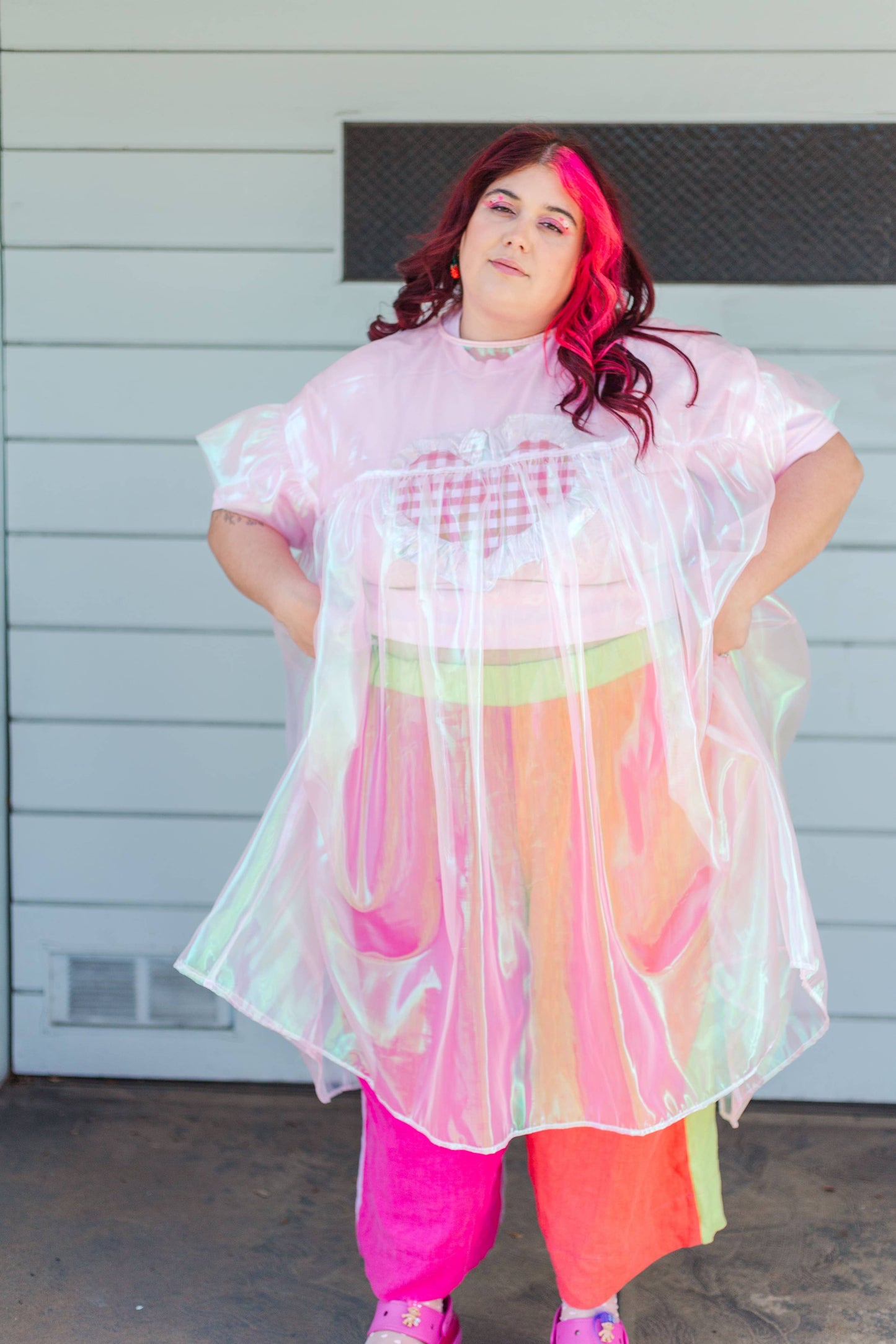 Size Inclusive Plus Size Ruffle Maxi Dress Sheer Pink