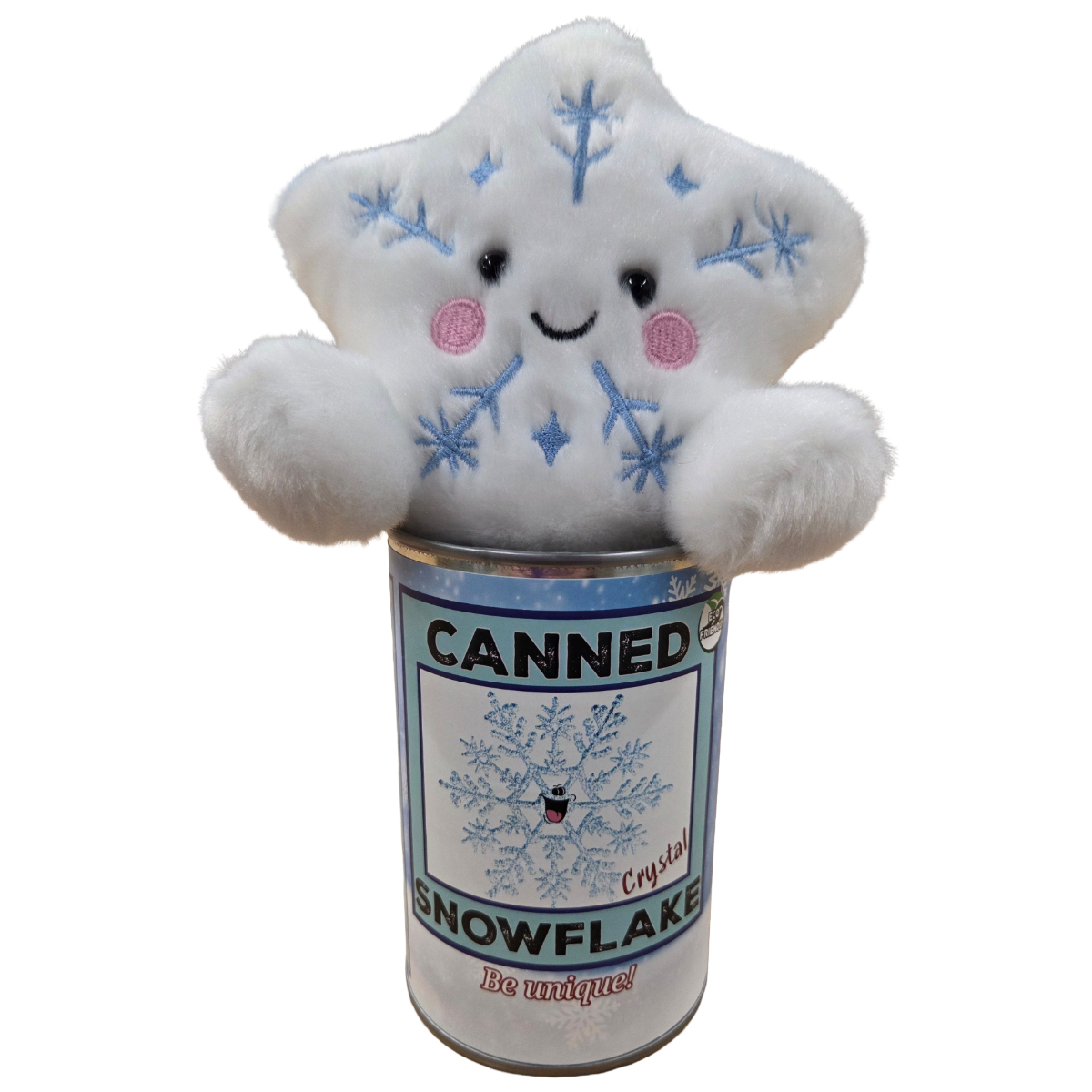 Canned Snowflake - Christmas Plush in Can w/Jokes