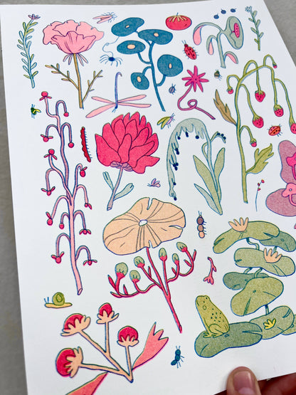 Floral Small Riso Print