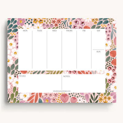 Floral Weekly Planner Notepad