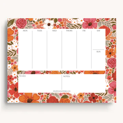Floral Weekly Planner Notepad
