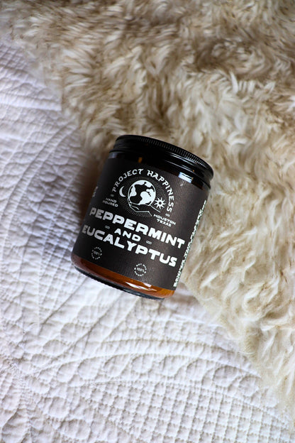 Peppermint and Eucalyptus Soy Candle - 8oz