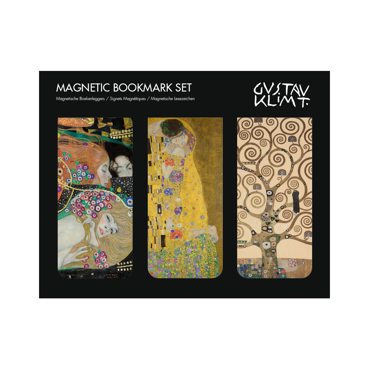 Magnetic bookmark, Set of 3,  Klimt: Kiss, Tree, Serpents