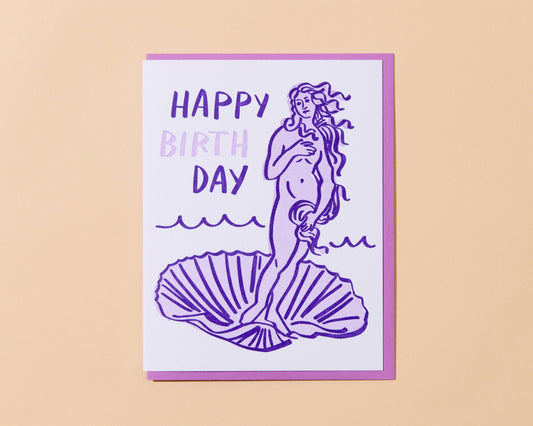 Birth (of Venus) Day Letterpress Birthday Greeting Card