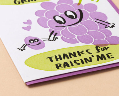 Grape Mom Letterpress Greeting Card - Mother's Day, Foodie