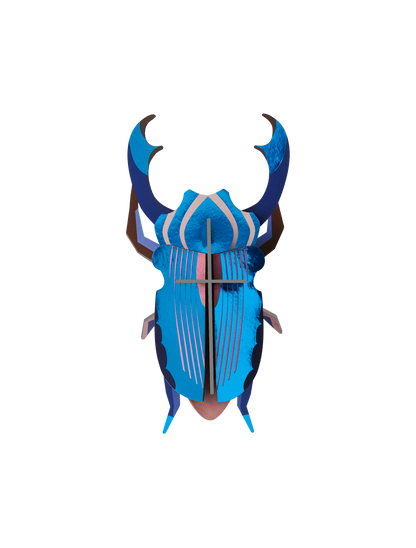 3D Wall Art - Radiant Beetle - Azure Stag Beetle
