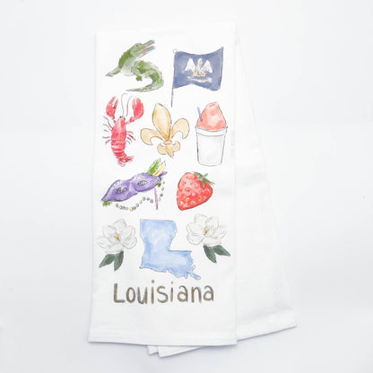 Louisiana Icons Tea Towel New Orleans Brand Home Decor USA