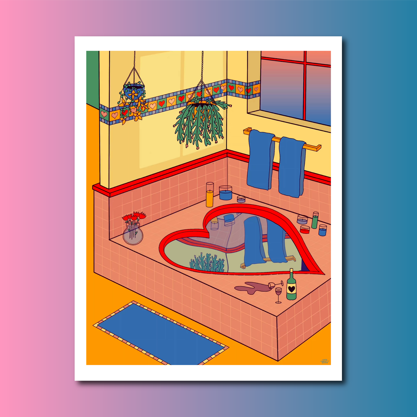 Valentine Tub Art Print