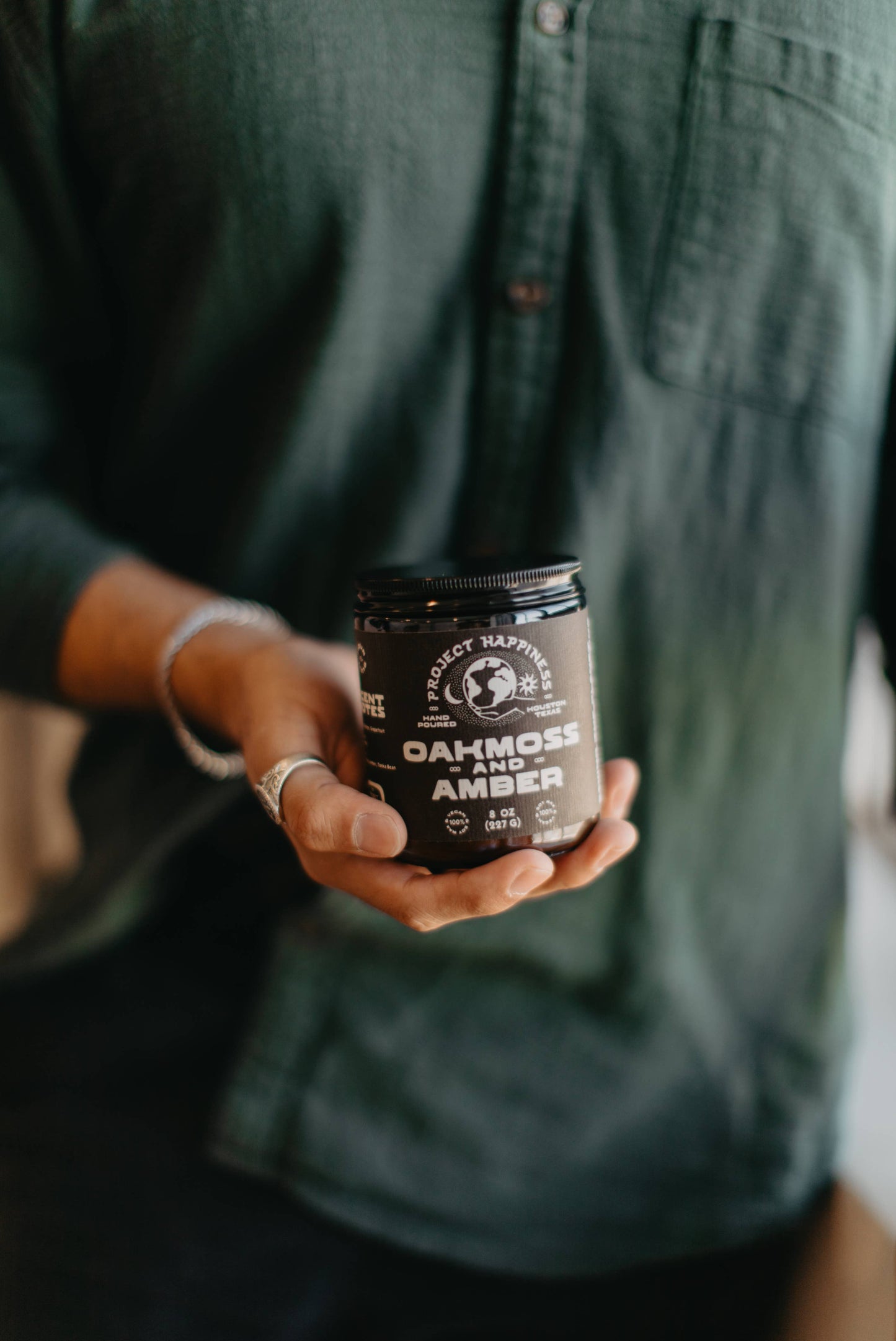 Oakmoss and Amber Soy Candle - 8oz | Valentine's Scent