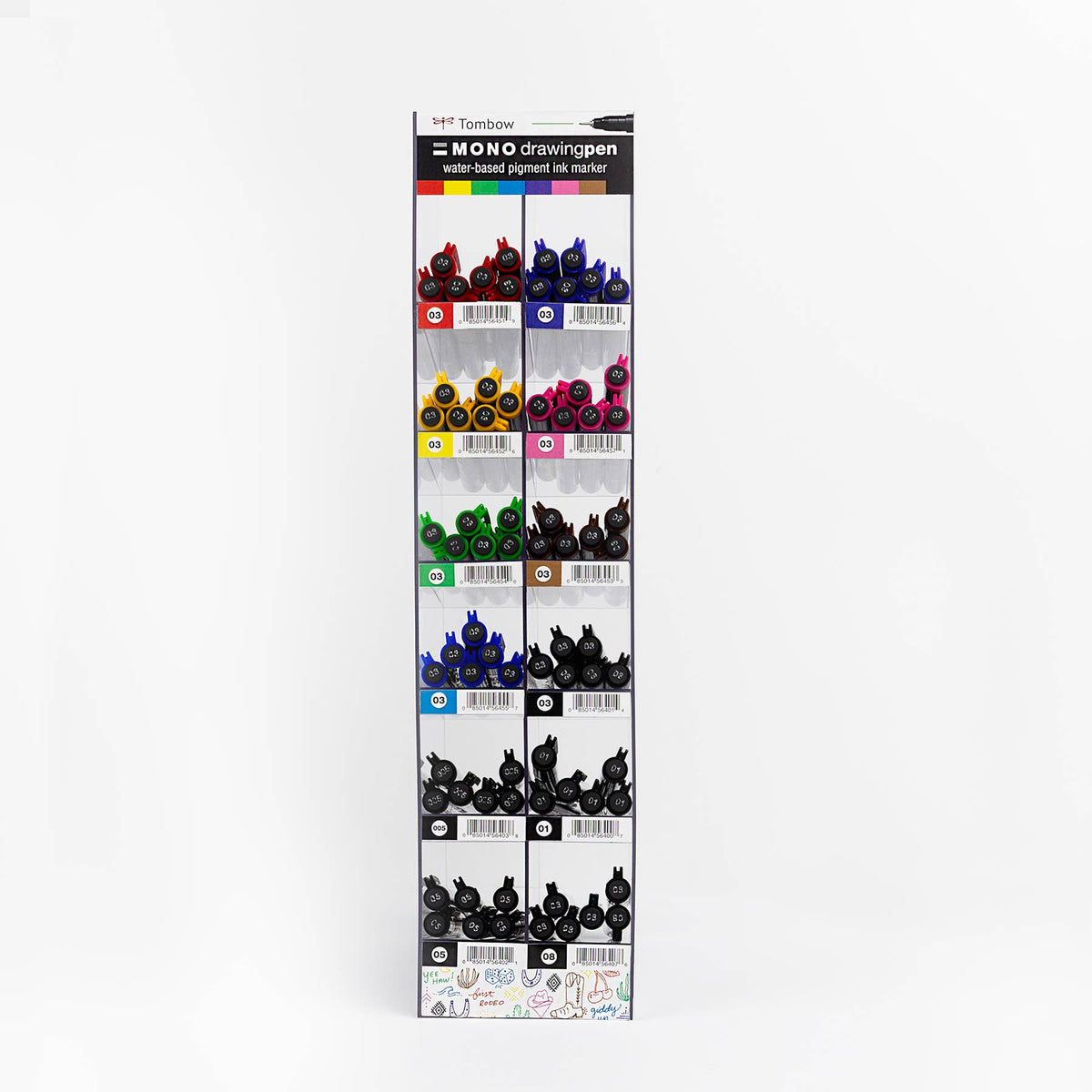 MONO Drawing Pen, Colors 72PC Set in Countertop Display