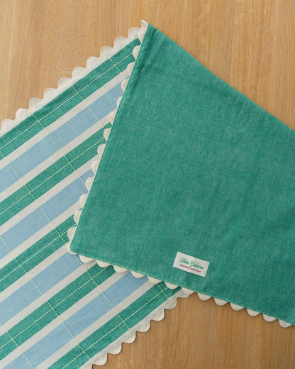 Biscuit Table Runner - Green / Blue