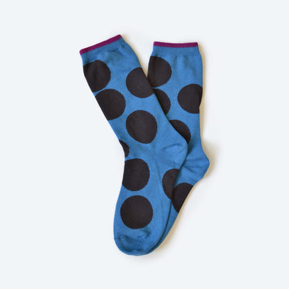 Sutro Bold Dot Crew Socks — Pacific