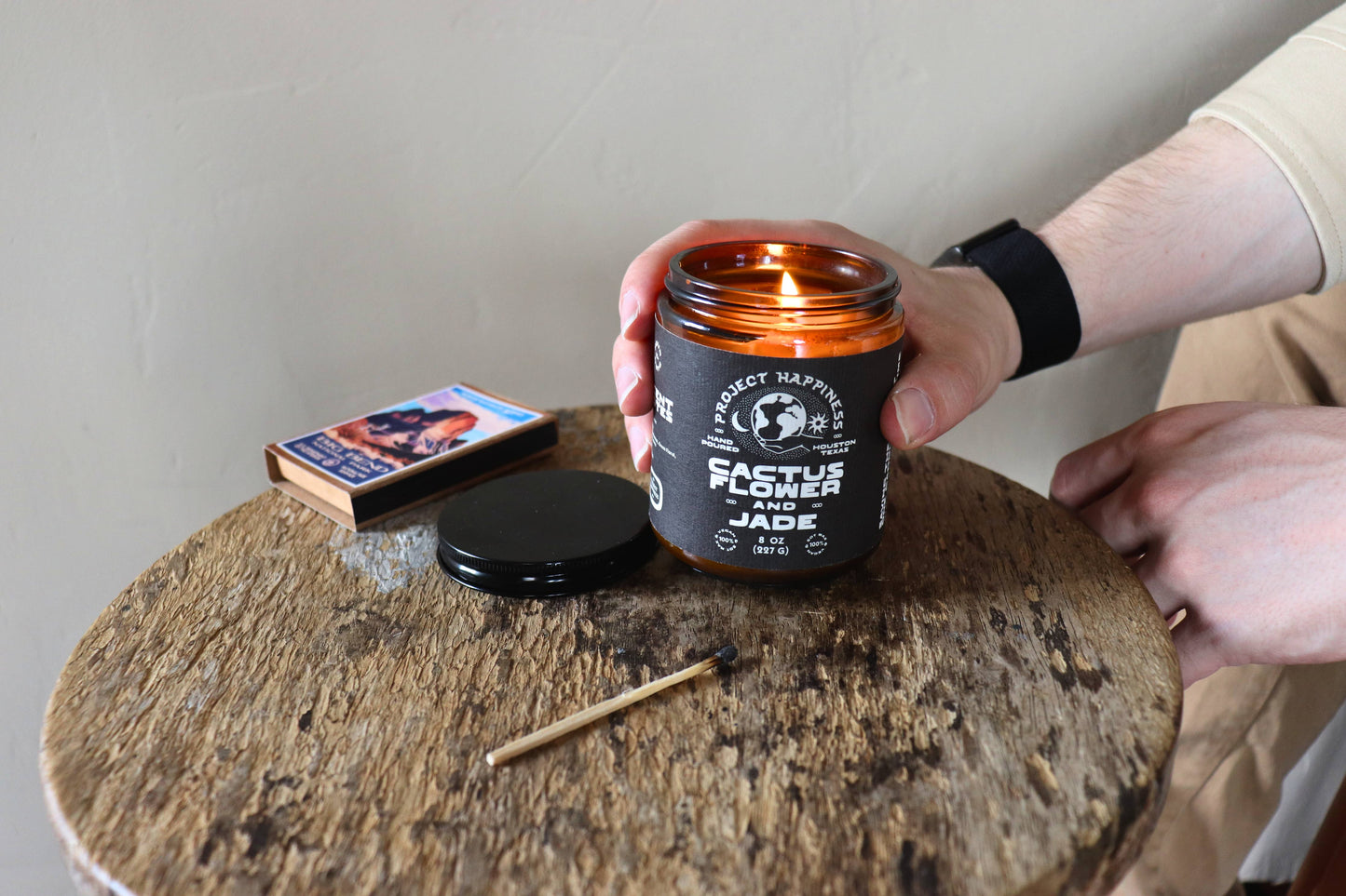 Cactus Flower and Jade Soy Candle - 8oz | Valentines Day