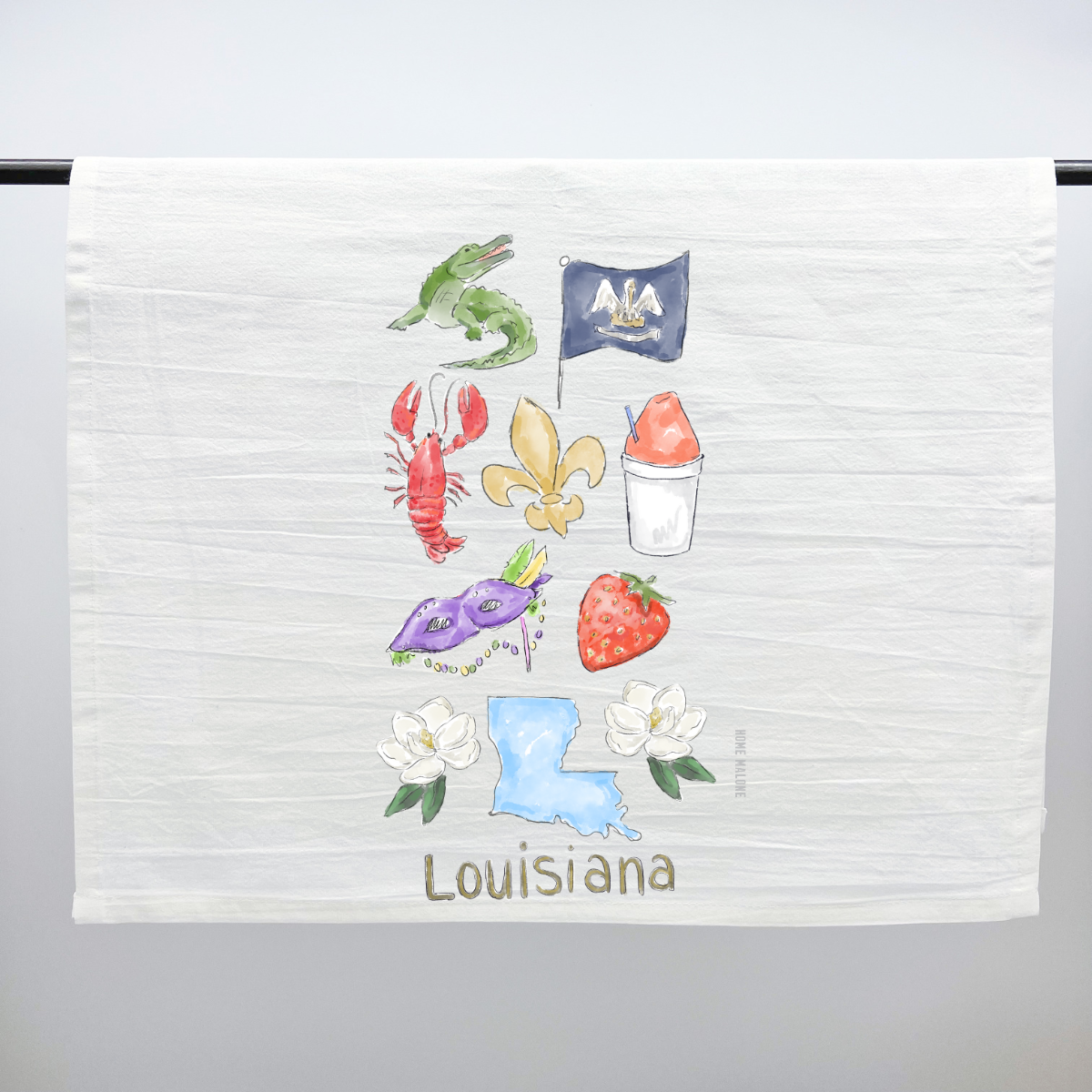 Louisiana Icons Tea Towel New Orleans Brand Home Decor USA