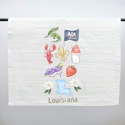 Louisiana Icons Tea Towel New Orleans Brand Home Decor USA