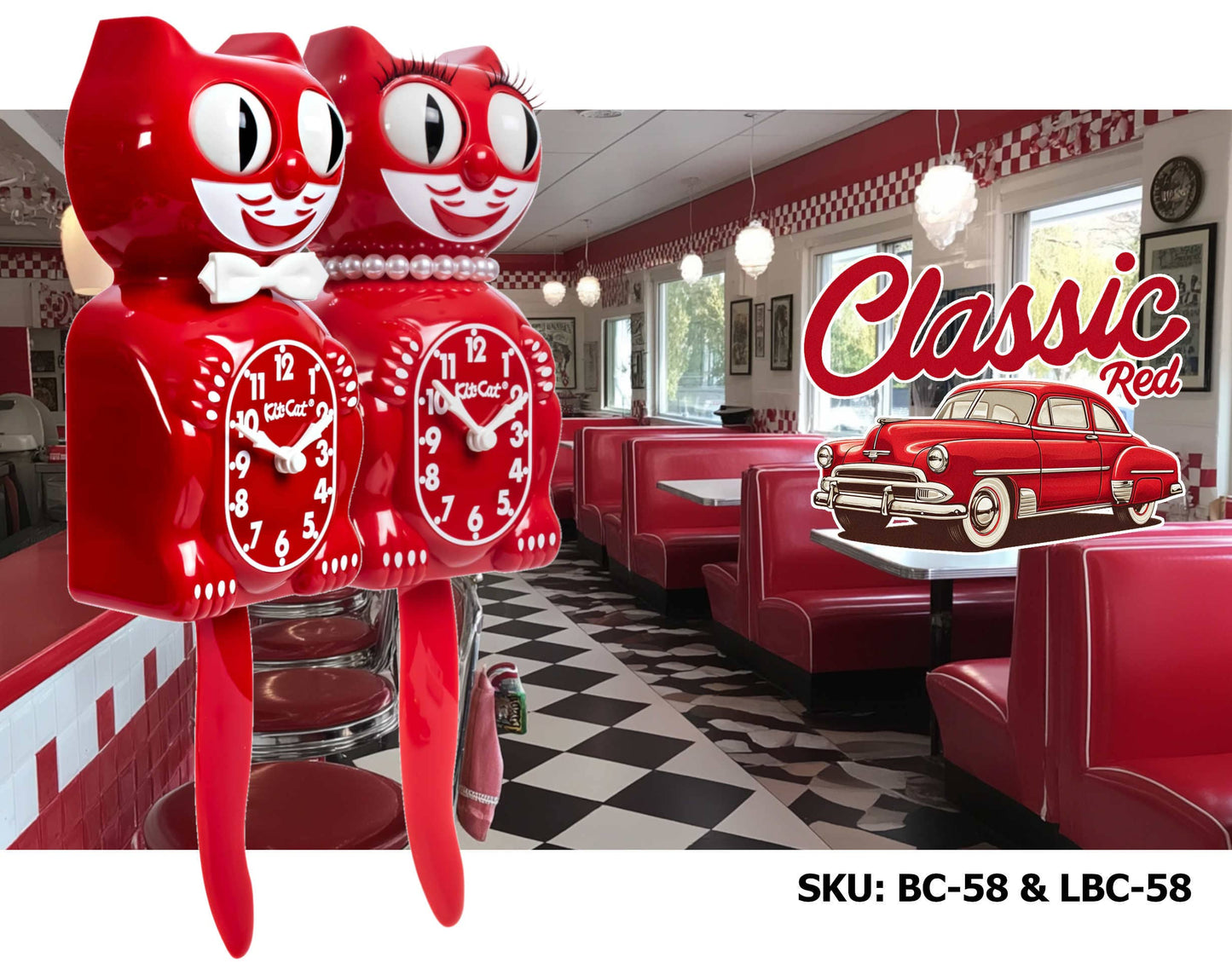 Classic Red Lady Kit-Cat Klock