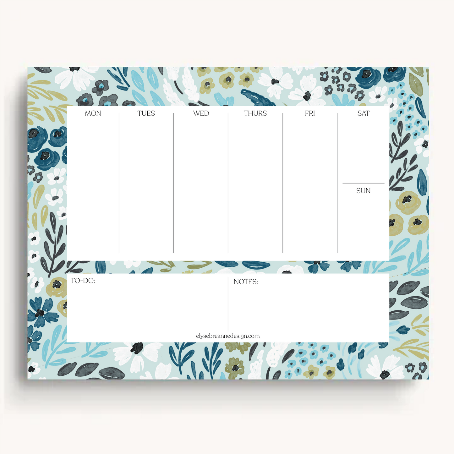 Floral Weekly Planner Notepad