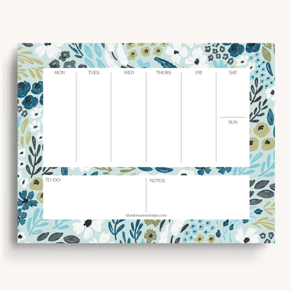 Floral Weekly Planner Notepad